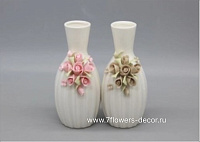 Ваза "Flowers" (керамика), D7xH15,5 см, в асс. - фото 1
