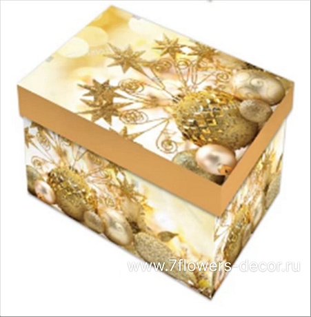 Коробка подарочная Новогодняя, 37x29xH16 см, 19x13xH7 см, набор (10 шт) - фото 1
