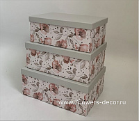 Коробка подарочная "Принт", 30x22xH12 см, 28x20xH11 см, 26x18xH10 см, набор (3 шт) - фото 1