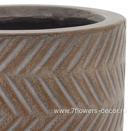 Кашпо Nobilis Marco Fishbone fossil wood Cylinder (файкостоун), D22хH22 см - фото 2