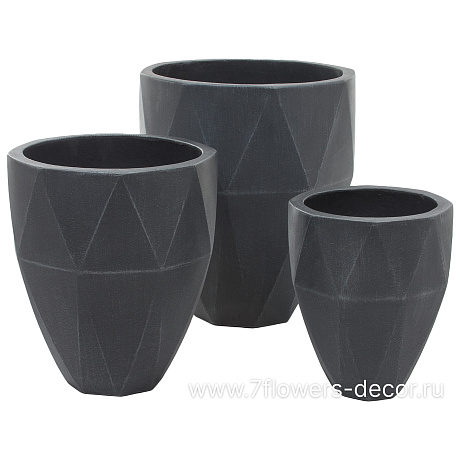 Кашпо Nobilis Marco Diamond  white grey Vase (файкостоун), D39хH45 см - фото 3