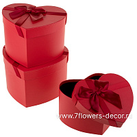 Набор коробок подарочных "Сердце" с бантом, 22x20xH14 см, 20x18xH13 см, 18x16xH11 см (3шт) - фото 1