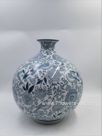 Ваза Шинуазри Blue (керамика), D26xH30 см - фото 1