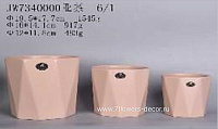 Кашпо (керамика), D20xH18 см, D16xH14 см, D12xH12 см, набор (3шт) - фото 1