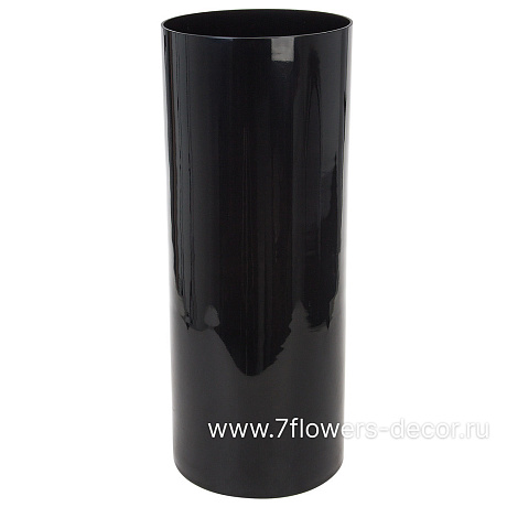 Ваза Трубка-200 Черный глянец (стекло), D20xH50 см - фото 1