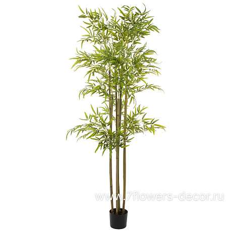 Растение искусственное Бамбук в кашпо, 1485 листьев, H180 см - фото 1