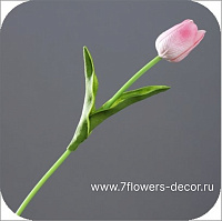 Цветок искусственный  "Тюльпан" (пластик), H34 см - фото 1