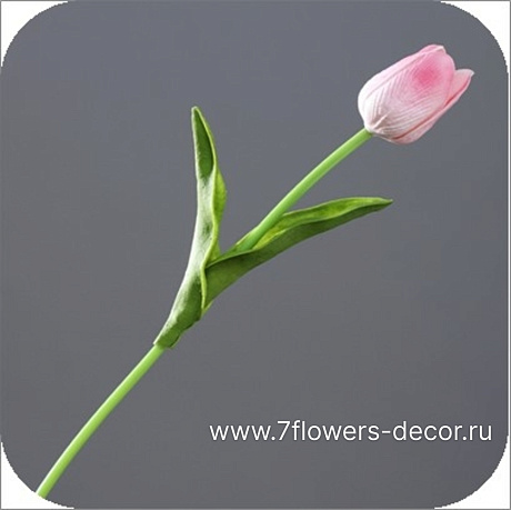 Цветок искусственный  Тюльпан (пластик), H34 см - фото 1