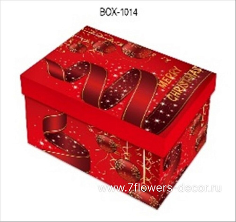 Коробка подарочная Новогодняя, 23x17xH9 см, 21x14xH8 см, 19x12xH6 см, набор (3 шт) - фото 1