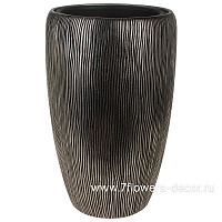 Кашпо полистоун "Dark silver Vase", D32хH51 см с тех.горшком - фото 1