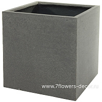 Кашпо Nobilis Marco "Plain rough grey Cube" (файкостоун), 50х50хH50 см - фото 1