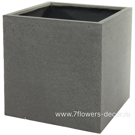 Кашпо Nobilis Marco Plain rough grey Cube (файкостоун), 50х50хH50 см - фото 1