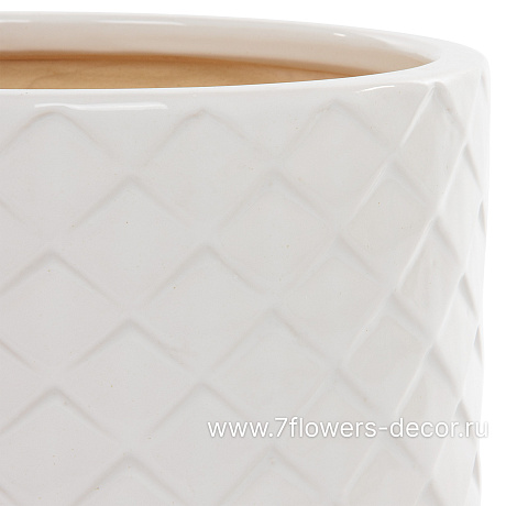 Кашпо Nobilis Marco White Relief Jar (керамика), D30хH23,5 см - фото 2