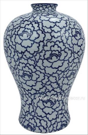 Ваза Шинуазри Blue (керамика), D20xH32,5 см - фото 1