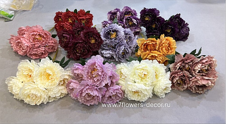 Букет искусственных цветов Пион, H42 см, (6 шт), в асс. - фото 1