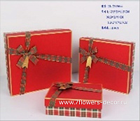Коробка подарочная "Новогодняя", 33x25xH11 см, 29x21xH9 см, 24x17xH7 см, набор (3 шт) - фото 1
