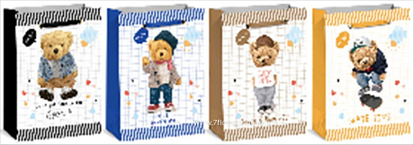 Пакет подарочный Bear (бумага), 18х10хН23 см, в асс-те - фото 1
