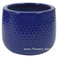 Кашпо Nobilis Marco "Royal Blue Relief Jar" (керамика), D22хH18 см - фото 1