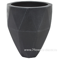 Кашпо Nobilis Marco "Diamond  white grey Vase" (файкостоун), D25хH30 см - фото 1