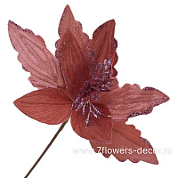 Цветок искусственный Пуансеттия (ткань), 55см - фото 1