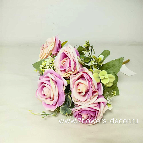 Букет искусственных цветов Роза, H44 см, (9 шт) - фото 1