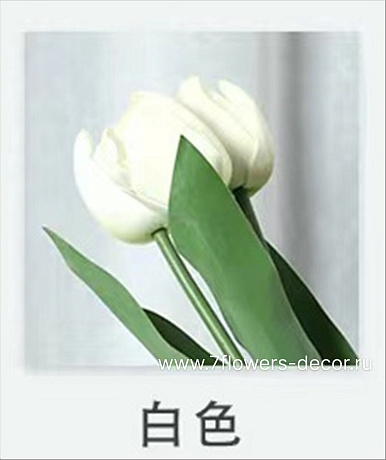 Букет искусственных цветов Тюльпан (силикон), H48 см, (3 шт) - фото 1