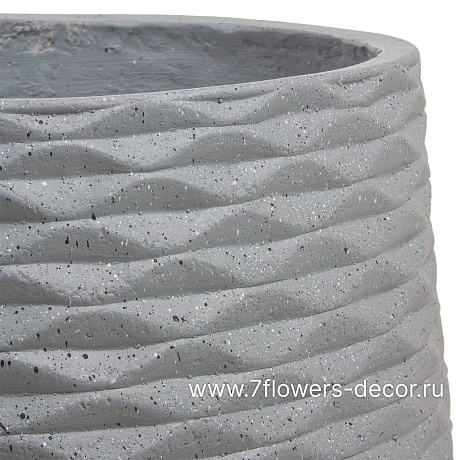 Кашпо Nobilis Marco Cells graphite Jar (файберклэй), D30хH29 см - фото 2