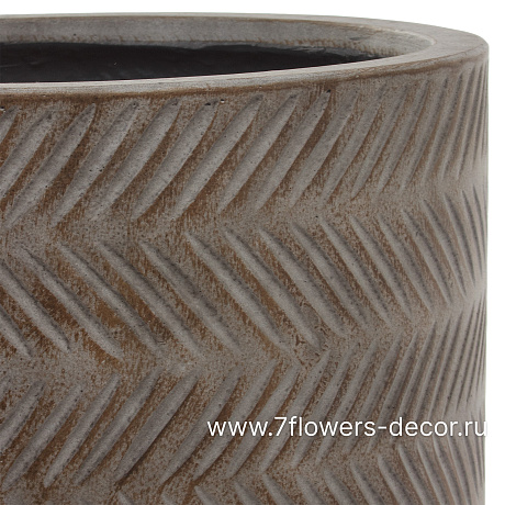 Кашпо Nobilis Marco Fishbone fossil wood Cylinder (файкостоун), D39хH39 см - фото 2