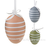 Яйцо декоративное (пластик), Н6 см, набор (6 шт) - фото 1