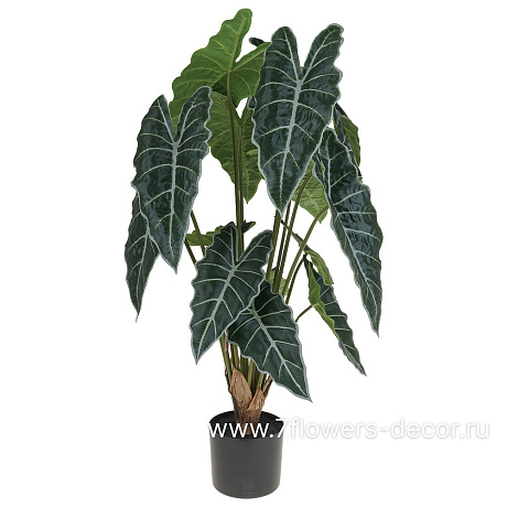 Растение искусственное в кашпо Алоказия,  15 веток, H90 см - фото 1