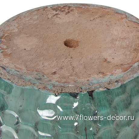 Кашпо Nobilis Marco Ocean Blue Relief Jar (керамика), D45хH38,5 см - фото 4