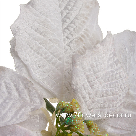 Цветок искусственный Пуансеттия (ткань), D26xН65 см - фото 2