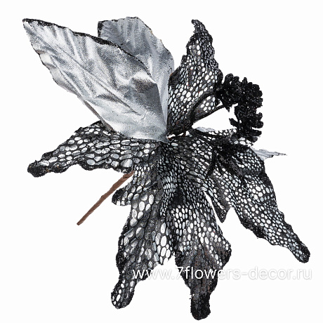 Цветок искусственный Пуансеттия (ткань), 20см - фото 1
