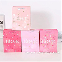 Пакет подарочный "Love", (бумага), 30x12xH41 см - фото 1