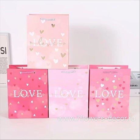 Пакет подарочный Love, (бумага), 30x12xH41 см - фото 1