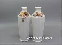 Ваза "Flowers" (керамика), D9xH20,5 см, в асс. - фото 1