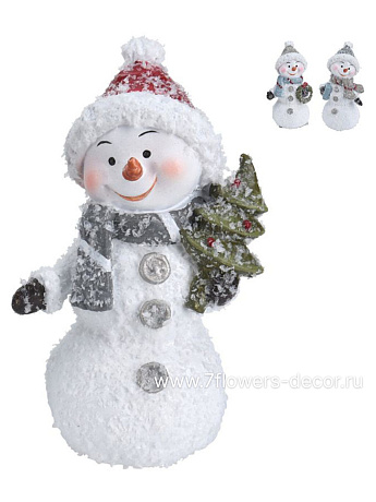 Фигурка декоративная Снеговик (полистоун), 5х4хН9 см, в асс. - фото 1