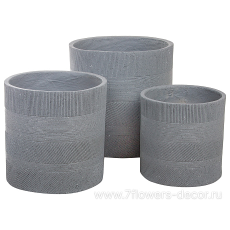 Кашпо Nobilis Marco Cells graphite Cylinder (файберклэй), D45хH45 см - фото 3