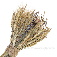 Букет из колосовых культур (пшеница,лаванда,нигелла) - фото 1