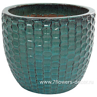 Кашпо Nobilis Marco "Ocean Blue Relief Jar" (керамика), D57хH48 см - фото 1