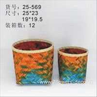 Набор кашпо плетеных, D25хH23 см, D19хH19, 2шт - фото 1