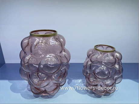 Ваза Bubbles (стекло), D16xH 19,5 cм - фото 1