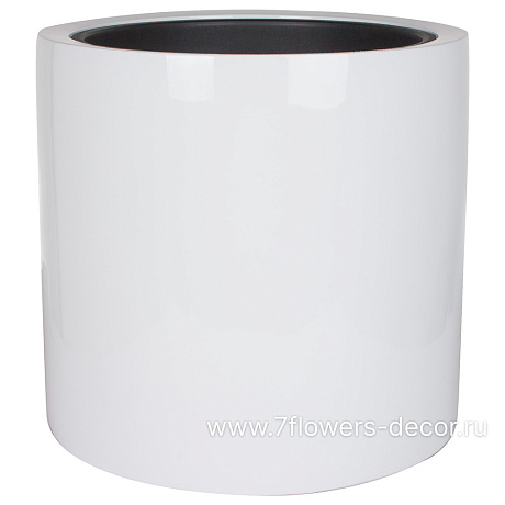 Кашпо полистоун Nobilis Marco Pmlac-white Cylinder, D53хH51 см с тех.горшком - фото 1