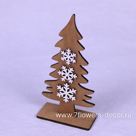 Фигурка Ёлка со снежинками (дерево), 10хH20,5 см - фото 1