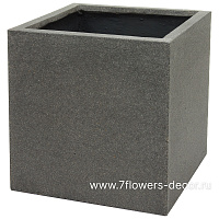Кашпо Nobilis Marco "Plain rough grey Cube" (файкостоун), 40х40хH40 см - фото 1