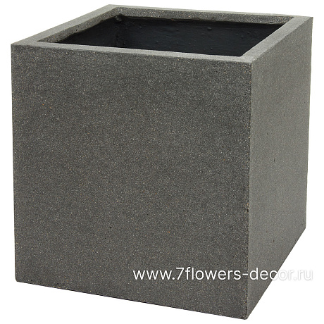 Кашпо Nobilis Marco Plain rough grey Cube (файкостоун), 40х40хH40 см - фото 1
