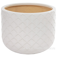 Кашпо Nobilis Marco "White Relief Jar" (керамика), D30хH23,5 см - фото 1