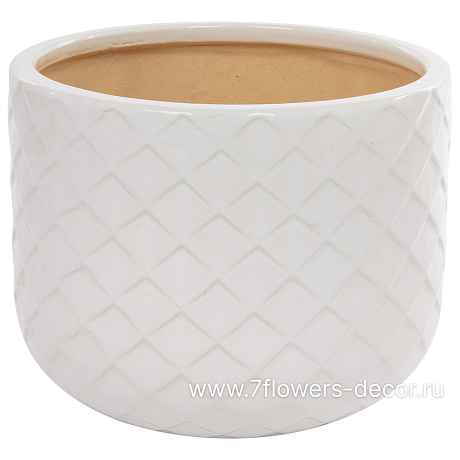 Кашпо Nobilis Marco White Relief Jar (керамика), D30хH23,5 см - фото 1