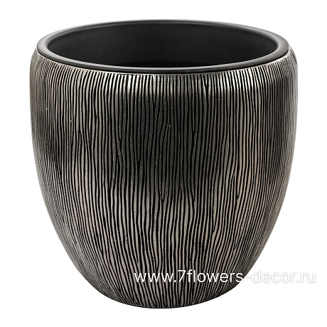 Кашпо Nobilis Marco "Dark silver Vase" (полистоун), D39хH37 см
