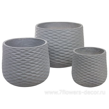 Кашпо Nobilis Marco Cells graphite Jar (файберклэй), D30хH29 см - фото 3